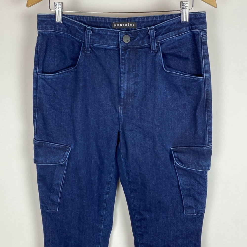 Monfrere Cargo Denim Pants Stretch Índigo Blue Mwns Size 32 X 33.5”